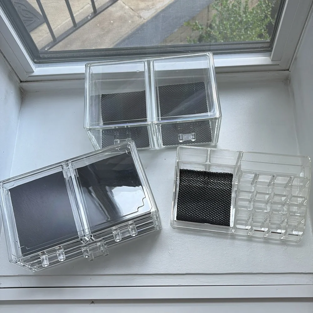 Acrylic Makeup Organizer with Drawers - Black